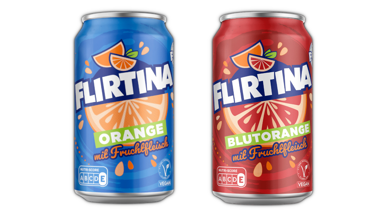 Aldi: Flirtina Limo aus der Dose Blutorange / Orange