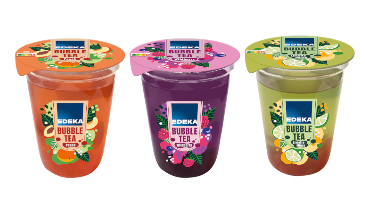 EDEKA präsentiert Bubble Tea in 3 fruchtigen Sorten