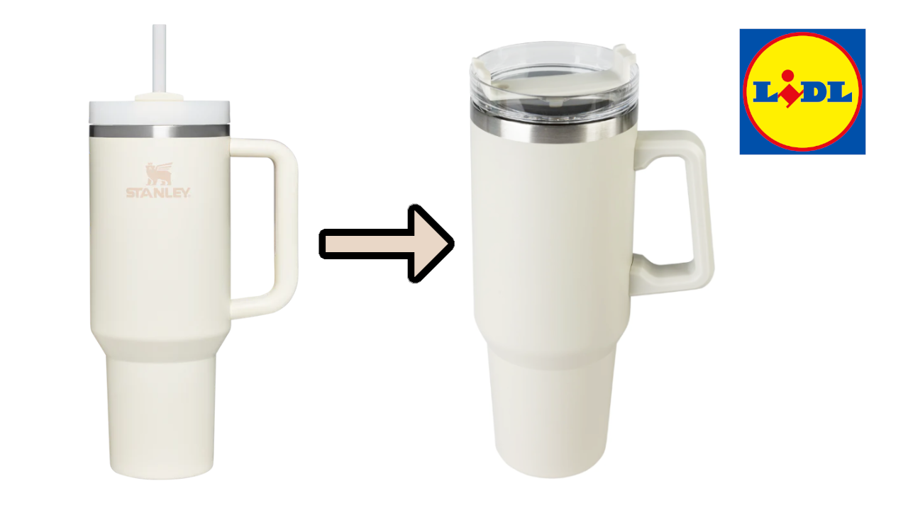 Lidl EdelstahlIsolierbecher mit Griff Stanley Cup Nachahmung