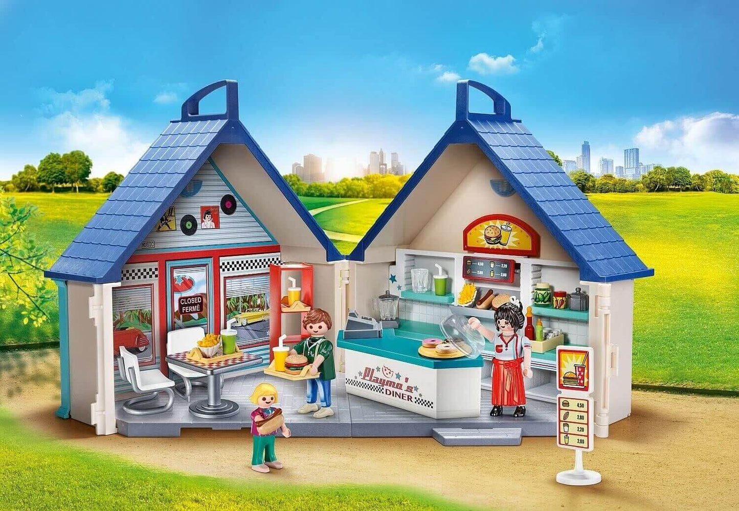 Playmobil 70111 - City Life - Imbiss Burgerladen American Diner - Spielbox