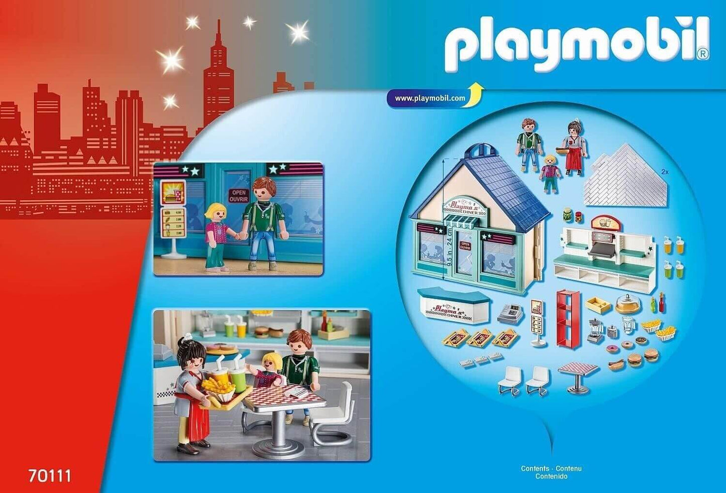Playmobil 70111 - City Life - Imbiss Burgerladen American Diner - Spielbox