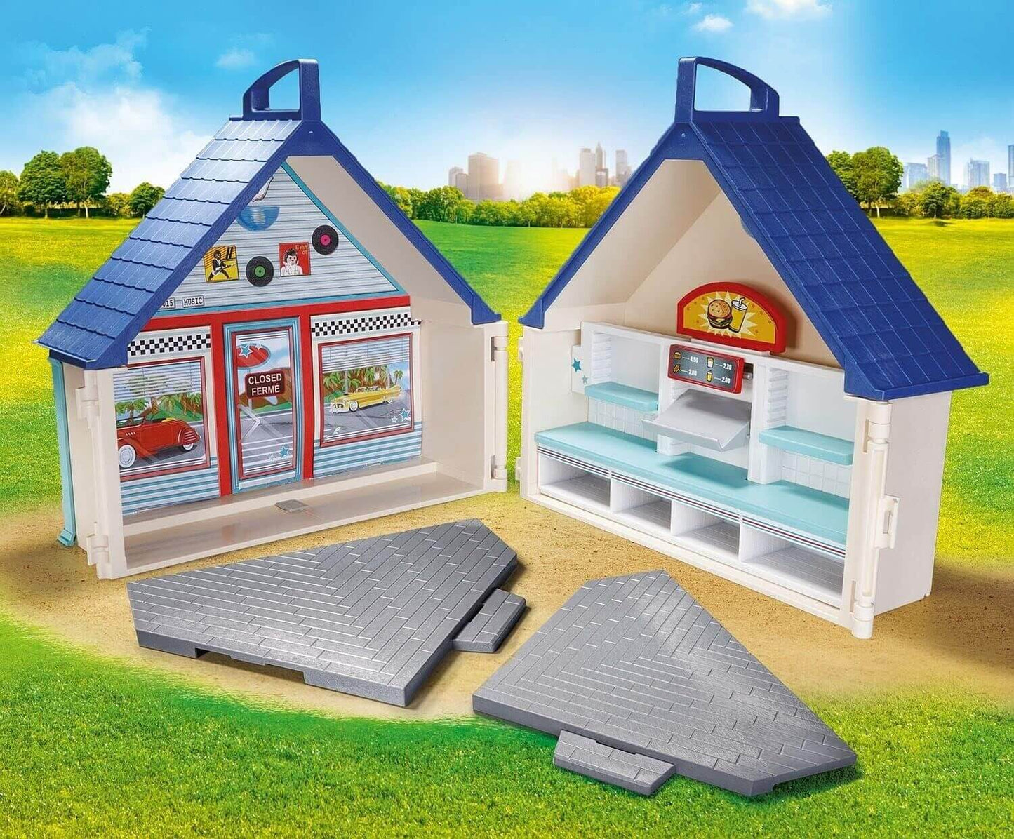 Playmobil 70111 - City Life - Imbiss Burgerladen American Diner - Spielbox