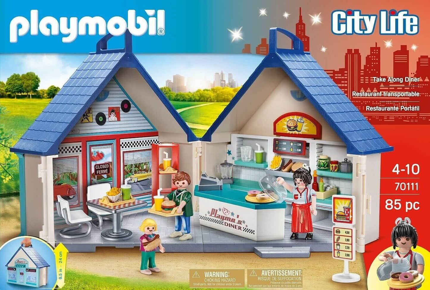Playmobil 70111 - City Life - Imbiss Burgerladen American Diner - Spielbox