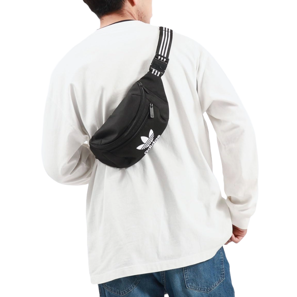 Adidas Bauchtasche Gürteltasche Schwarz - Ideal für Urlaub, Reisen & Freizeit