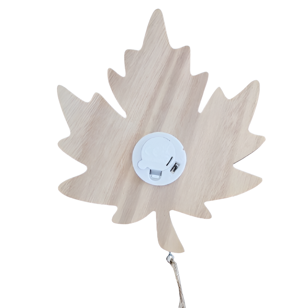 Ahorn Blatt mit LED Herbstdeko Beleuchtung Holz Girlande Fensterdeko Tischdeko