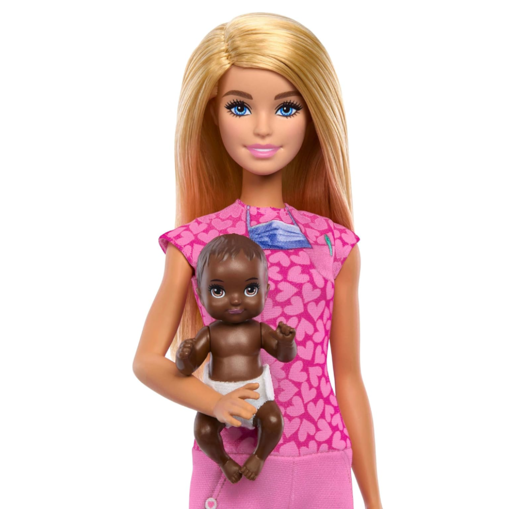 Barbie Kinderärztin Puppe mit Baby, Möbel und Zubehör – Mattel JCR72