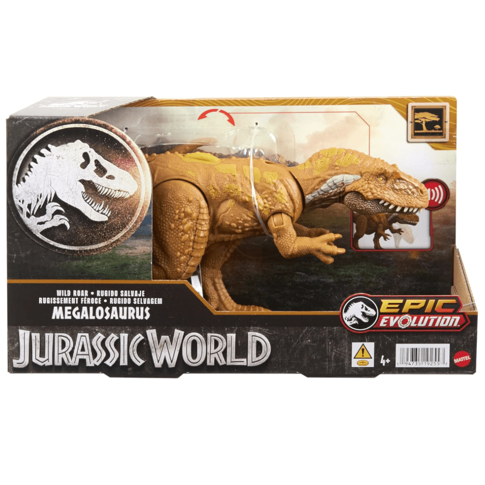 Mattel Jurassic World Megalosaurus Wild Roar Dinosaurier Figur mit Sound