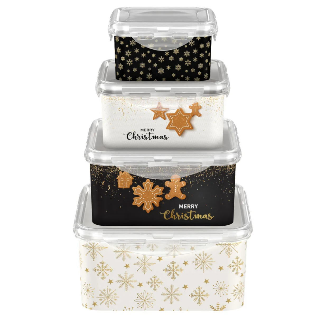 Ernesto Frischhaltedosen-Set Keksdose Weihnachten Schnee Behälter Dose Lunchbox