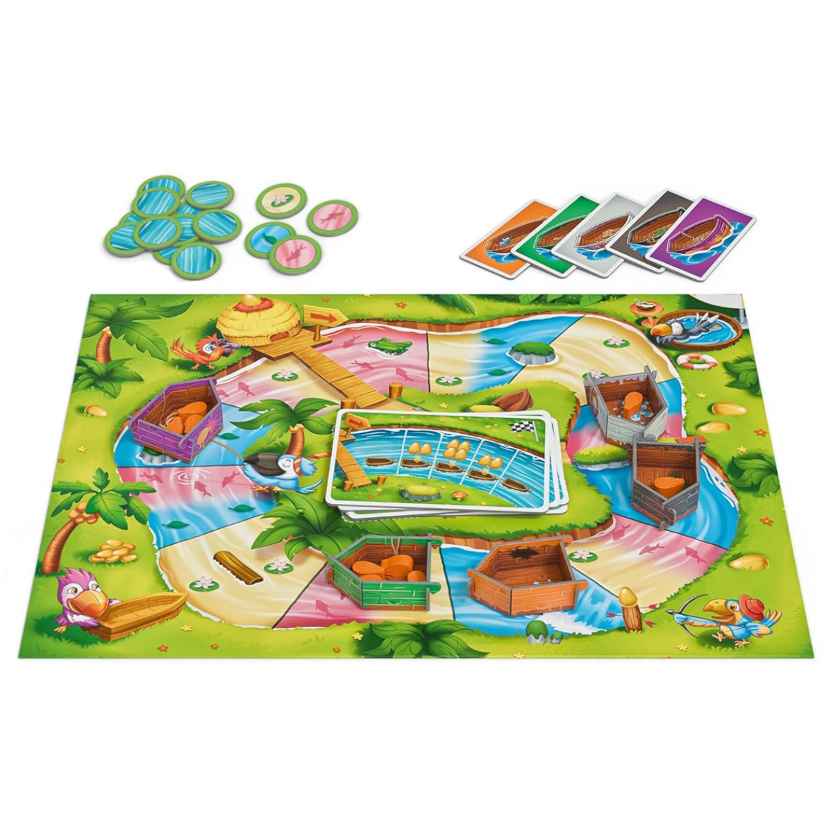 Piatnik Papaya Boats Gesellschaftsspiel Brettspiel Kinderspiel Legespiel