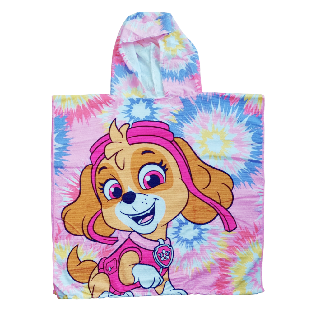 Paw Patrol Badeponcho mit Kapuze Badeumhang Rosa 60x60cm Kinder Mädchen