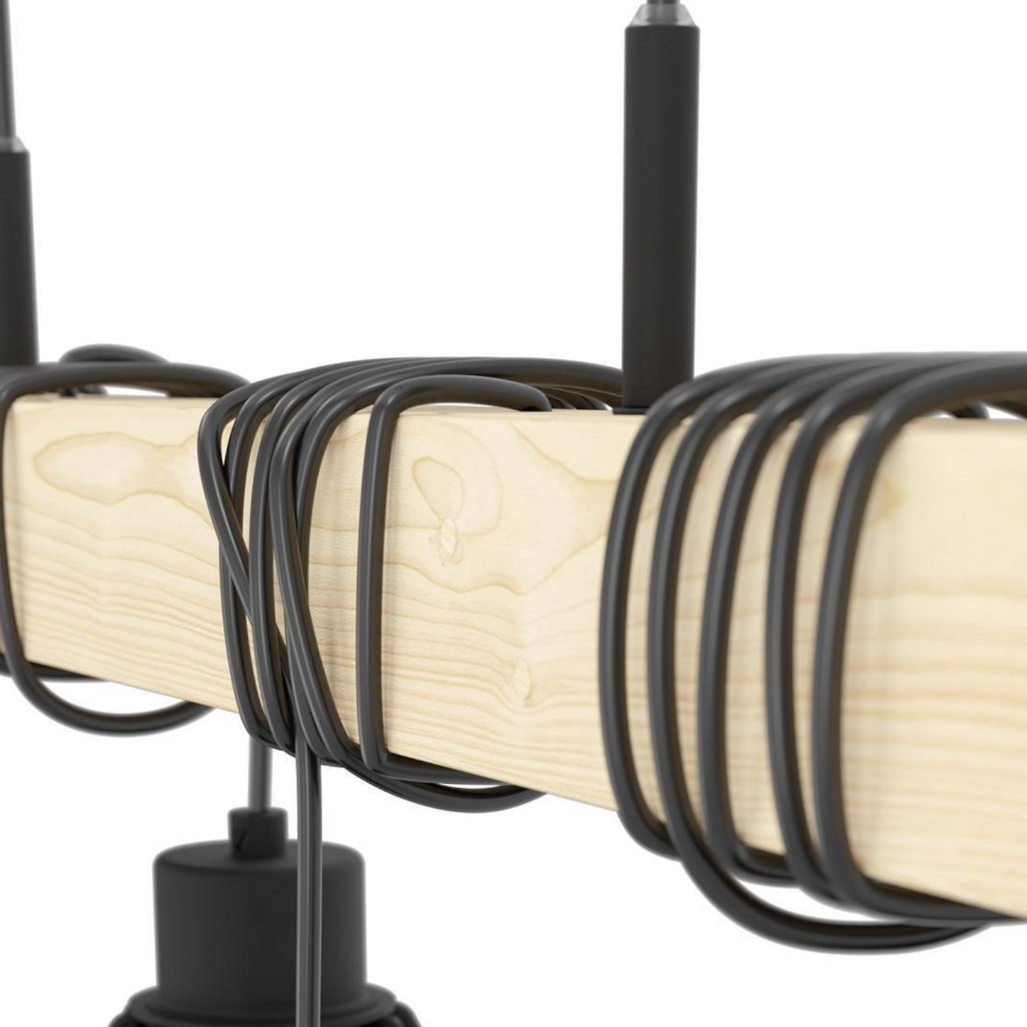 Pendelleuchte Vintage Hängeleuchte mit Holzbalken für Wohnzimmer, Esszimmer