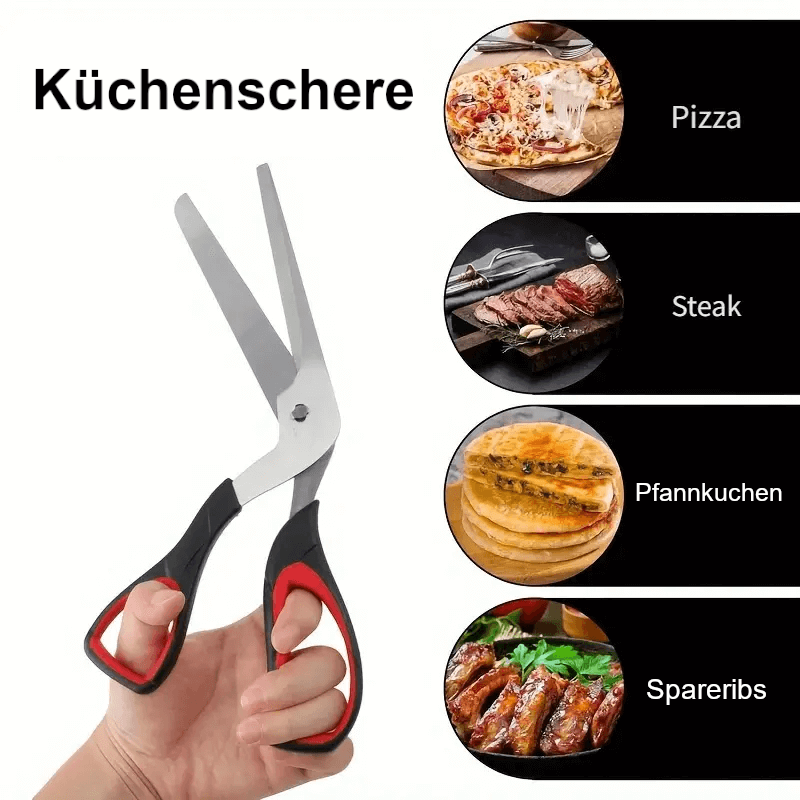 Edelstahl Pizzaschere Pizzaschneider Küchenschere für Pizza und Steak