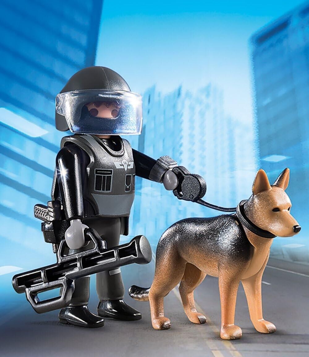 Playmobil 70427 - SEK Polizist mit Schäferhund Spezialeinheit Pistole