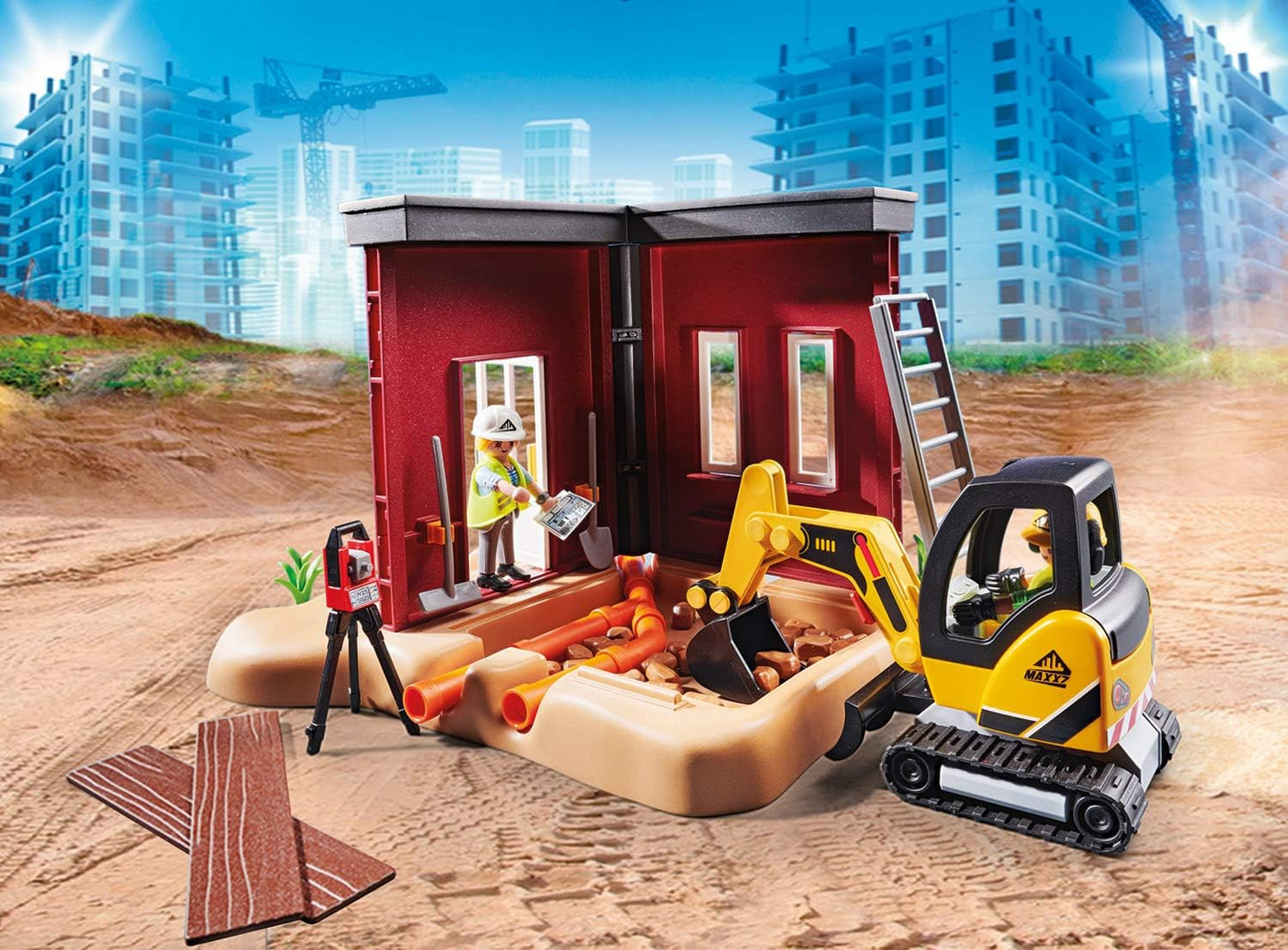 Playmobil 70443 - City Action - Baustelle mit Minibagger Großbaustelle