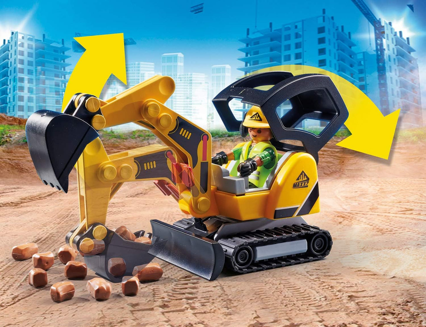 Playmobil 70443 - City Action - Baustelle mit Minibagger Großbaustelle