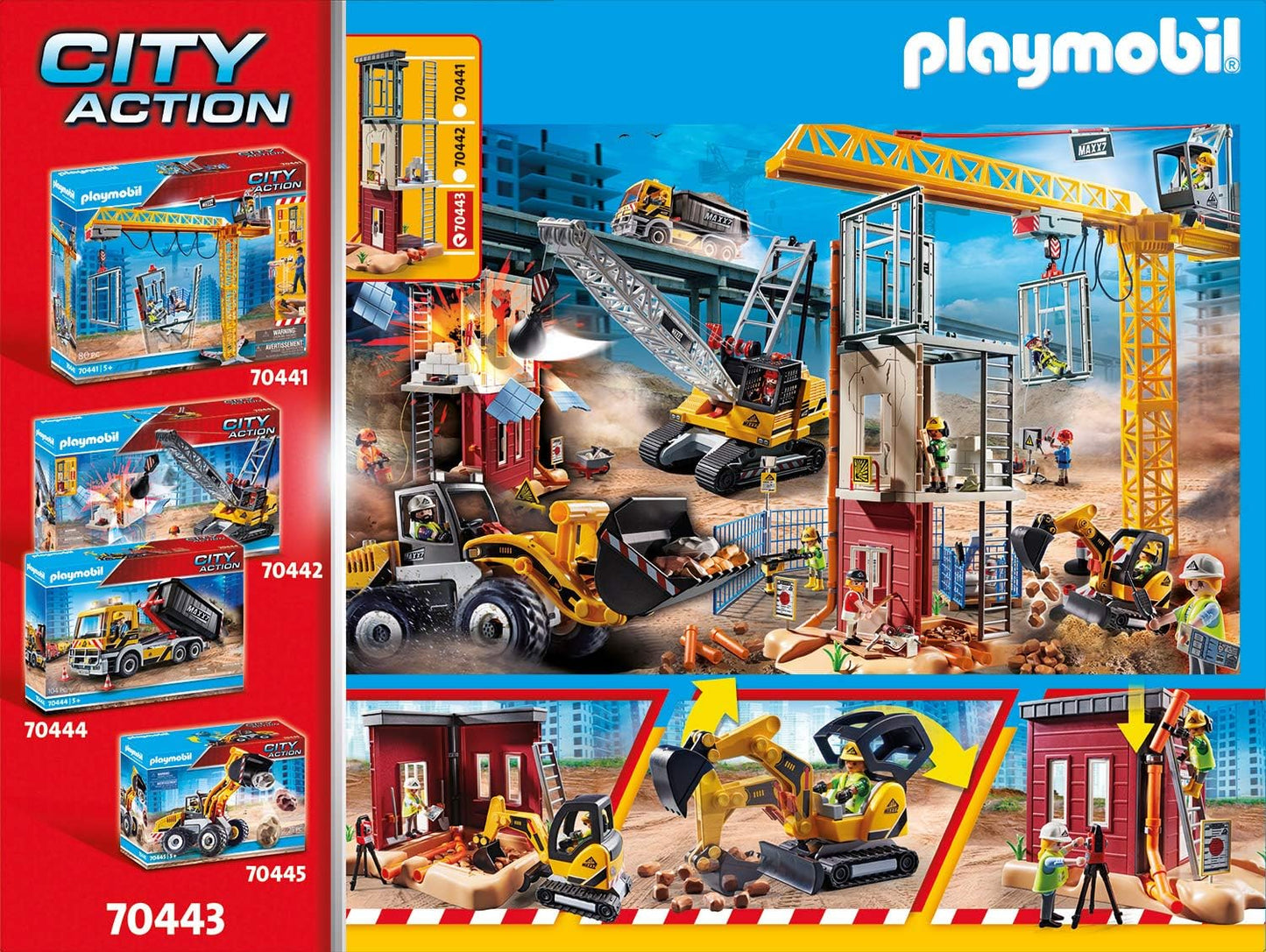 Playmobil 70443 - City Action - Baustelle mit Minibagger Großbaustelle