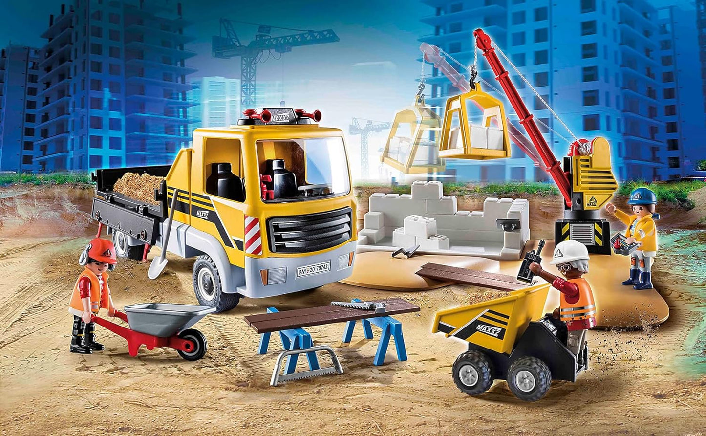 Playmobil 70742 - City Action - Baustelle mit Kipplaster - LKW Lastwagen