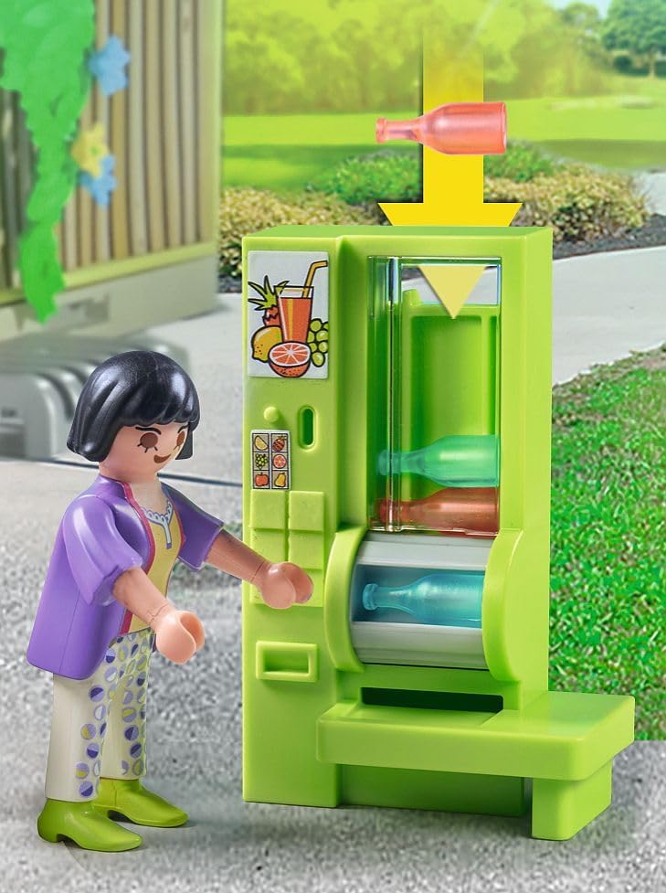 Playmobil 71333 - City Life - Schulkiosk Cafeteria Blumenbeet Flaschenautomat