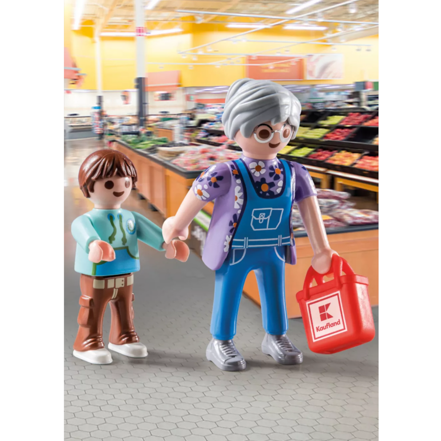 Playmobil 71553 - City Life - Kaufland Kunden Oma und Enkel Supermarkt