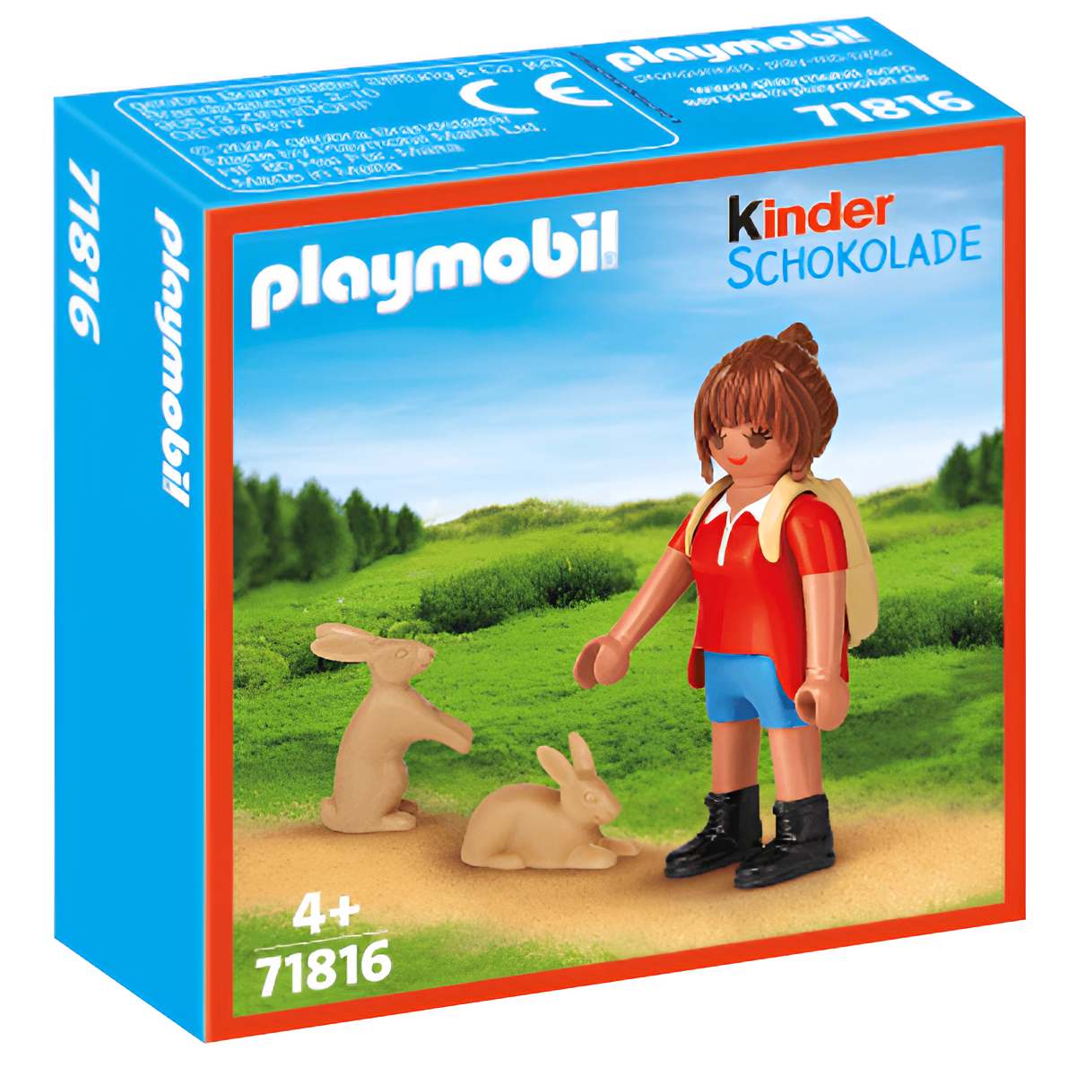 Playmobil 71816 - Country - Wanderin mit Rucksack und Hasen - Kinder Schokolade