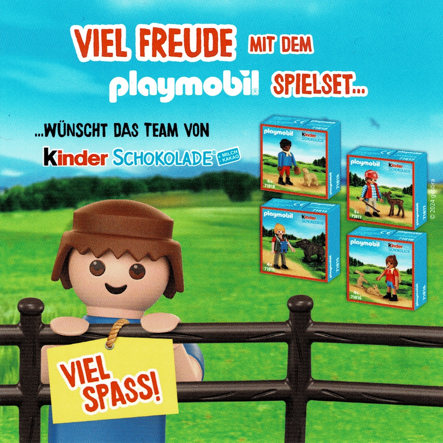 Playmobil 71816 - Country - Wanderin mit Rucksack und Hasen - Kinder Schokolade