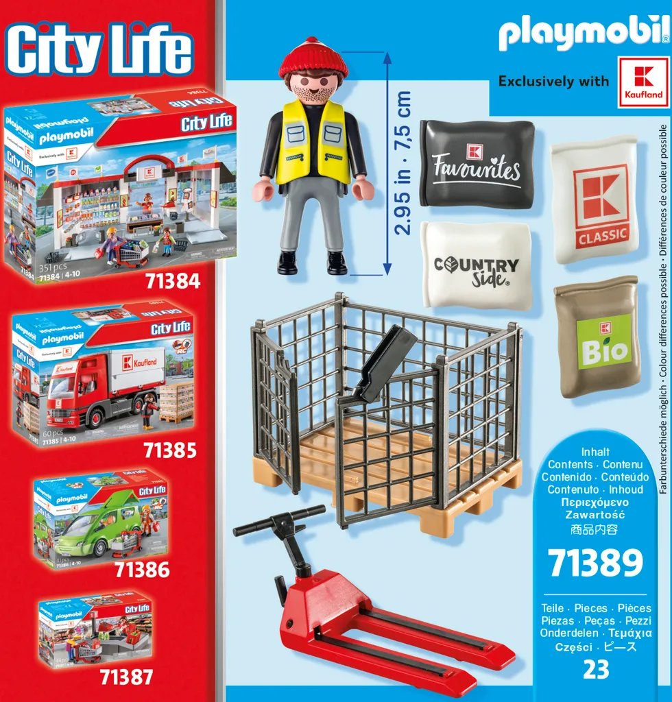 Playmobil 71389 - Kaufland Hubwagen mit Gitterbox - Supermarkt Zubehör