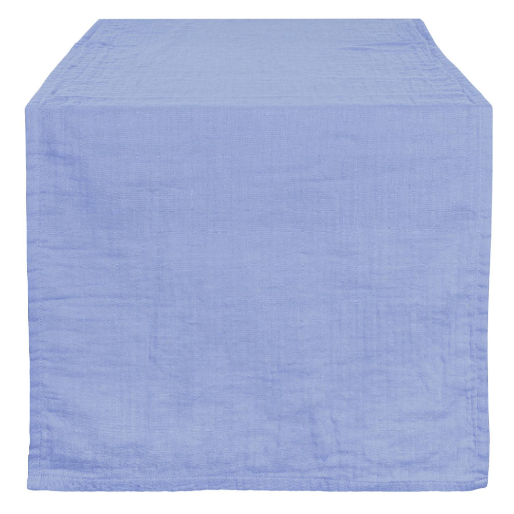 Tischläufer Blau Musselin 40x150 cm – Deko für Esstisch