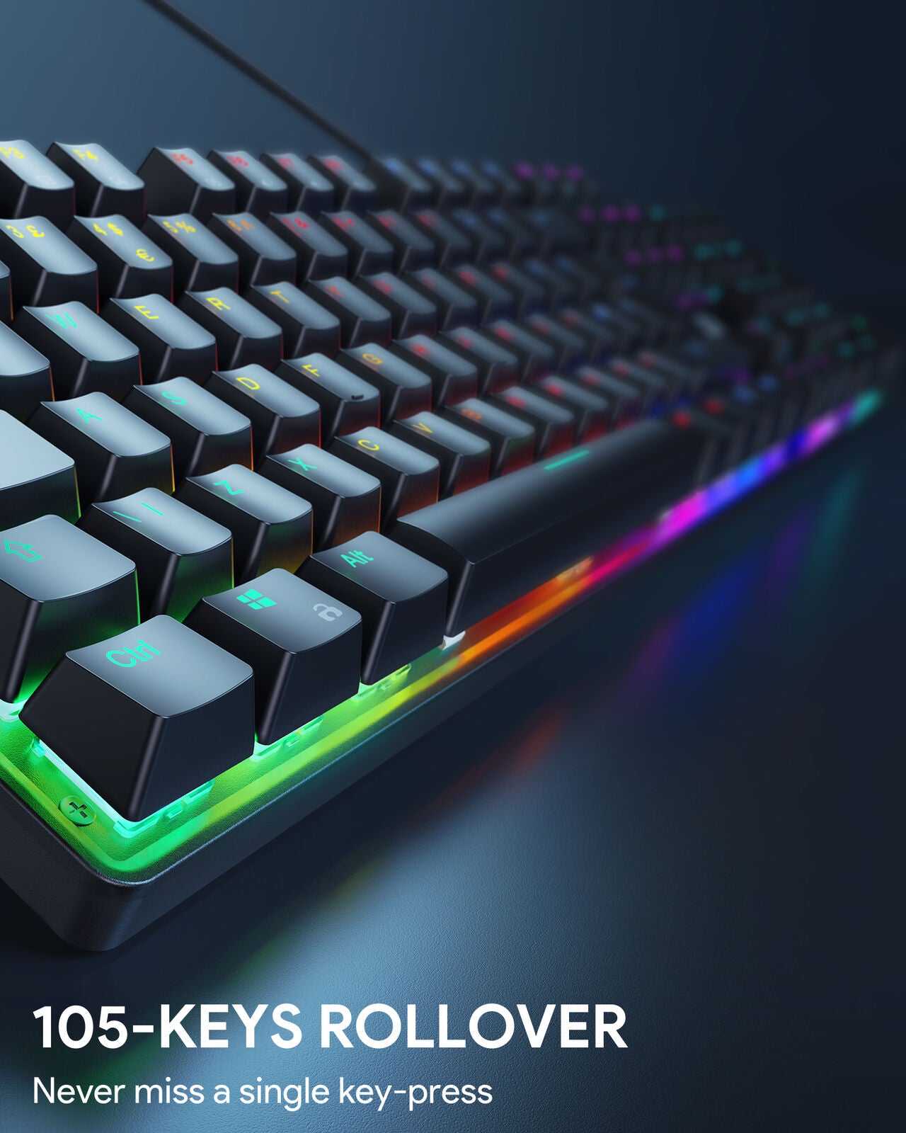 Aukey KM-G16 Gaming-Tastatur Mechanisch Deutsch Farbwechsel RGB