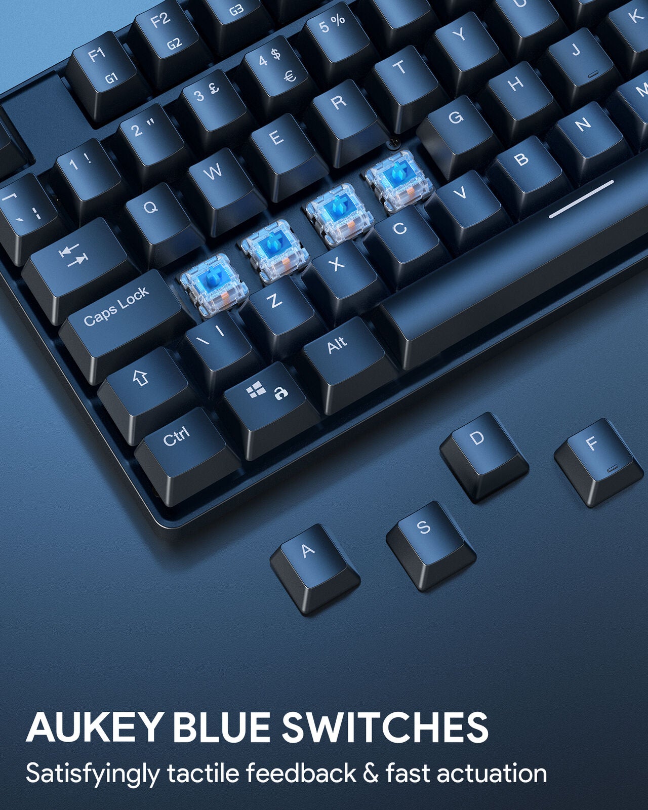 Aukey KM-G16 Gaming-Tastatur Mechanisch Deutsch Farbwechsel RGB