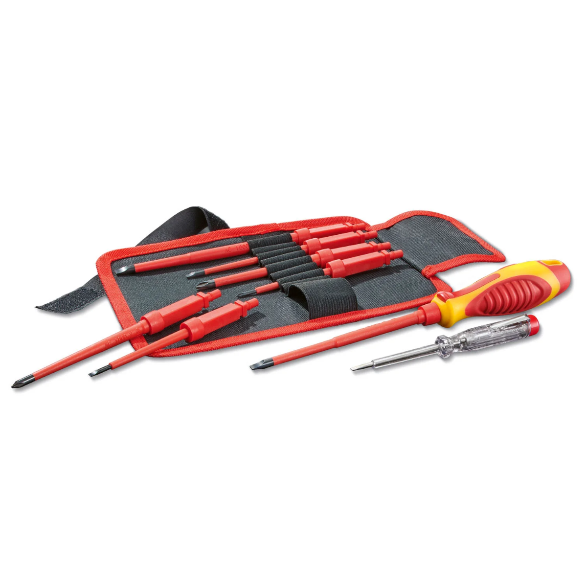 Parkside Elektro Elektriker 9 tlg. Schraubendrehersatz Wechselklingen mit Tasche