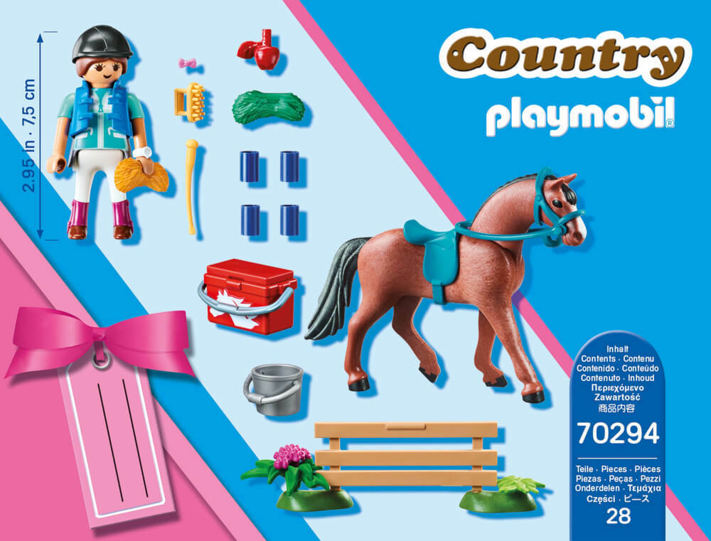 Playmobil 70294 - Country - Reiterhof Pferde Reiten Pferd Pflegerin Geschenkset