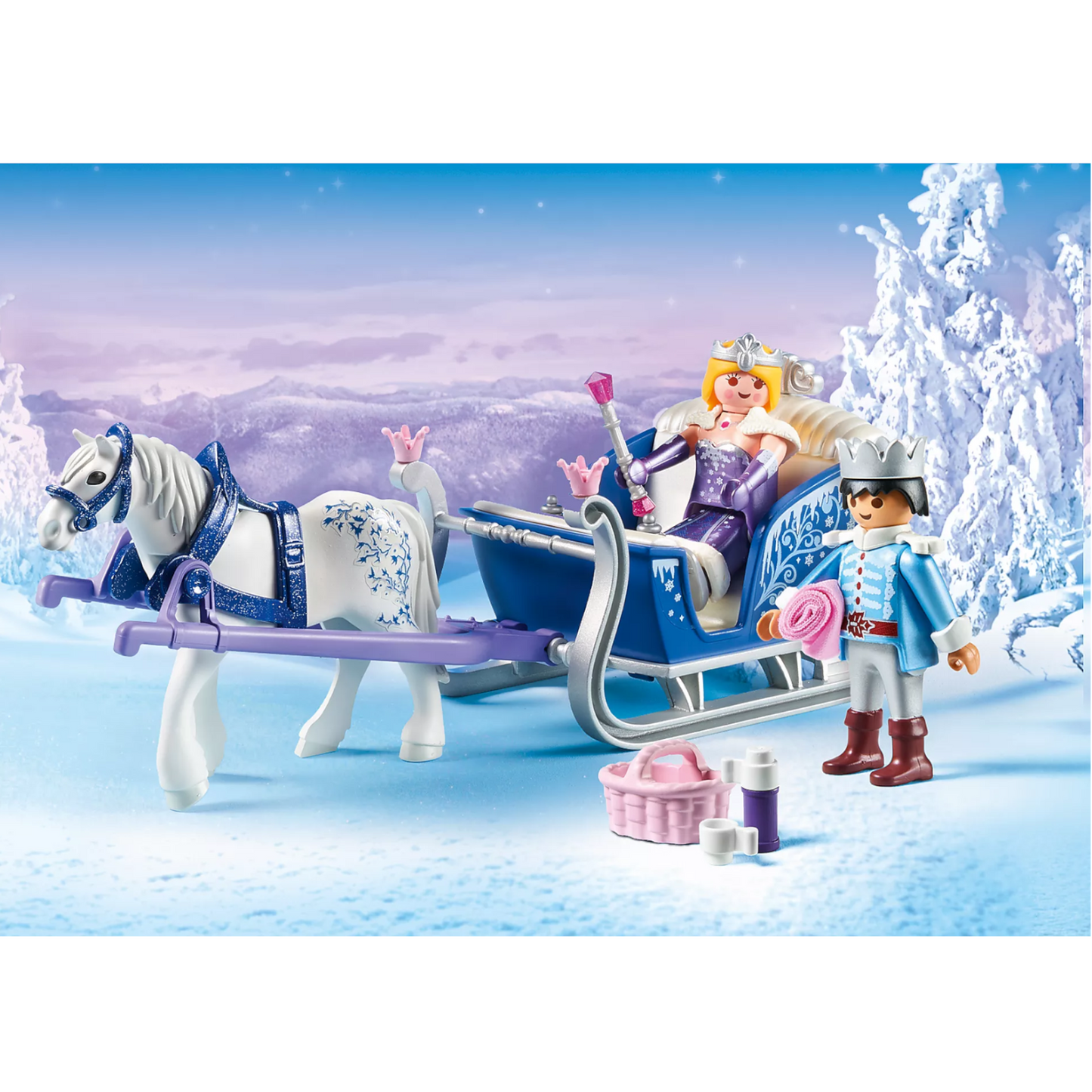 Playmobil 9474 - Magic - Schlitten mit Königspaar Prinzessin Schnee Winter