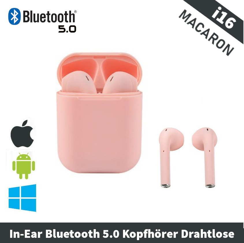 In Ear Bluetooth 5.0 Kopfh rer Drahtlose Pink i16 TWS Softtouch