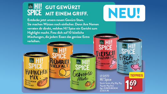 Neu bei Aldi 2024: Le Gusto Hi! Spice Gewürzmischungen 
