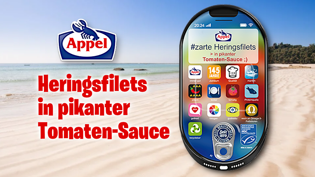 Appel Feinkost bringt Fischkonserve mit Handy Display ins Regal