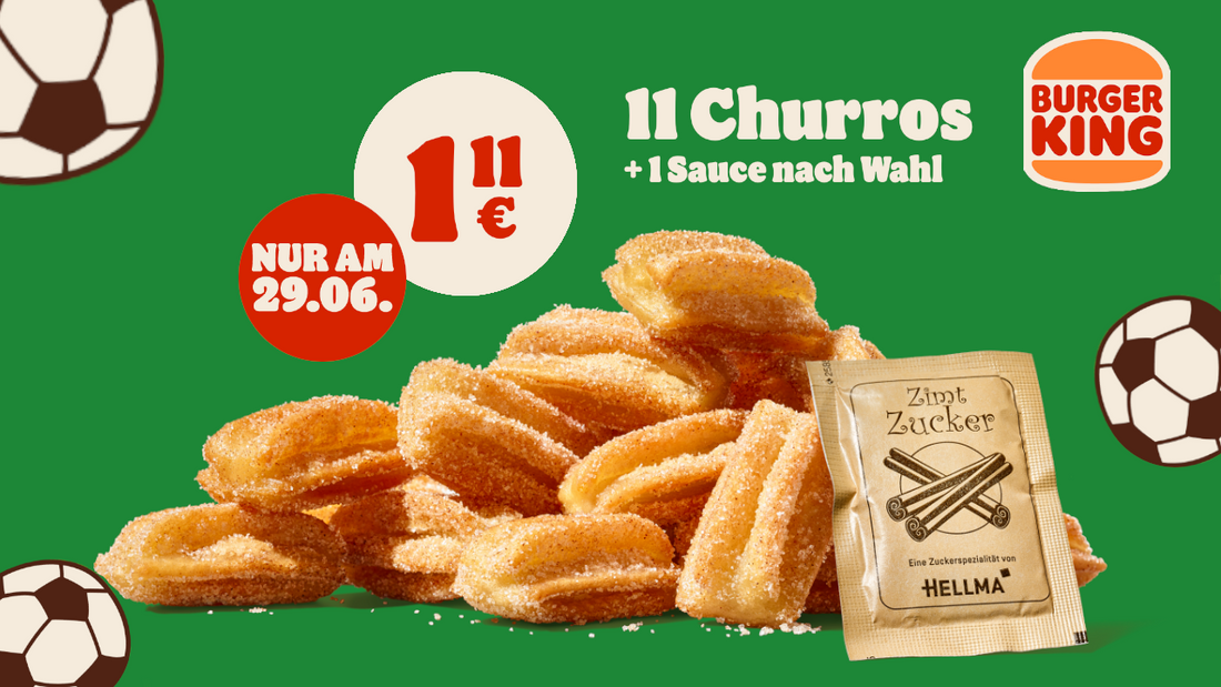 Burger King: EM-Aktion 11 Churros + Sauce für 1,11€