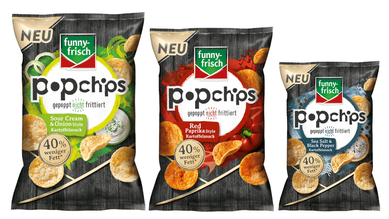 Funnyfrisch Popchips 40 weniger Fett Gepoppt nicht frittiert!