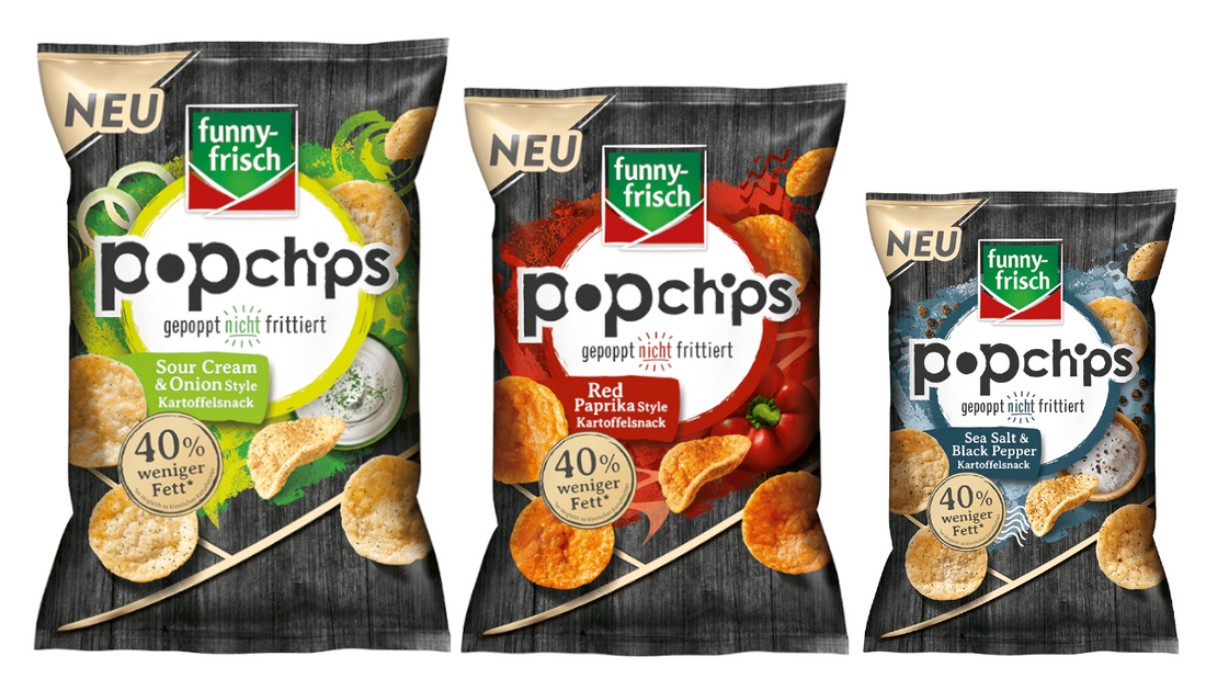 Funny-frisch Popchips: 40% weniger Fett - Gepoppt nicht frittiert!