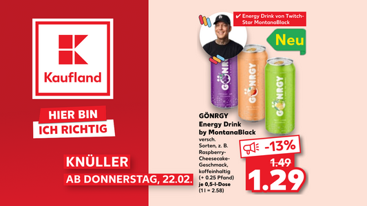Gönrgy Energy Drink im Angebot bei Kaufland ab 22. Februar 2024
