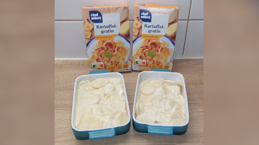 Kleine Auflaufformen für Kartoffelgratin von LIDL Chef Select