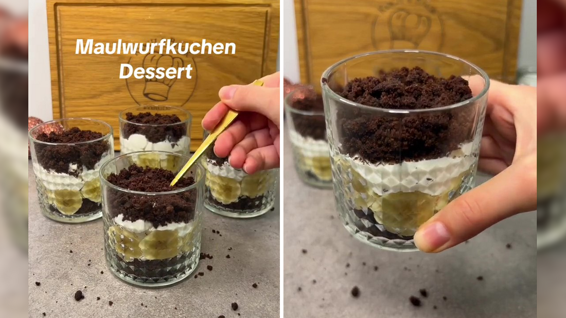 Rezept: Maulwurfkuchen-Dessert aus dem Glas in nur 5 Minuten