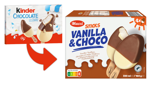 Aldi: Preiswerte Alternative zum Kinder Schokolade Eis von Mucci