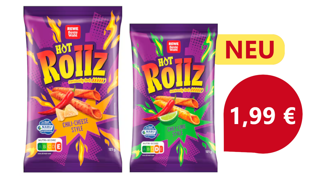 Neue Takis-Alternative von REWE: Hot Rollz ab Mai 2025
