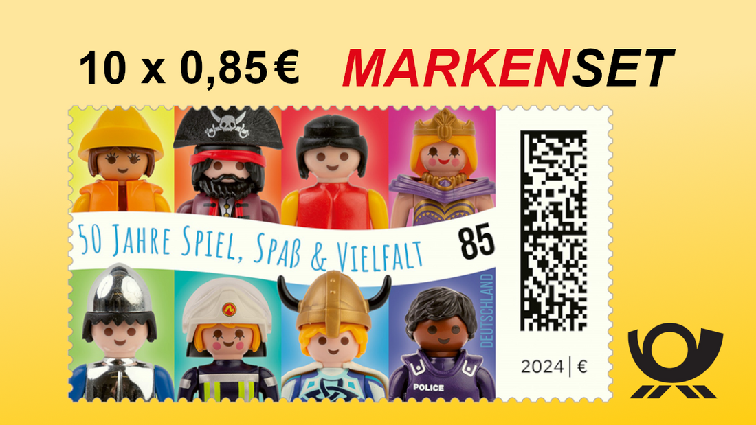 Playmobil-Briefmarken ab März 2024 feiern 50. Geburtstag