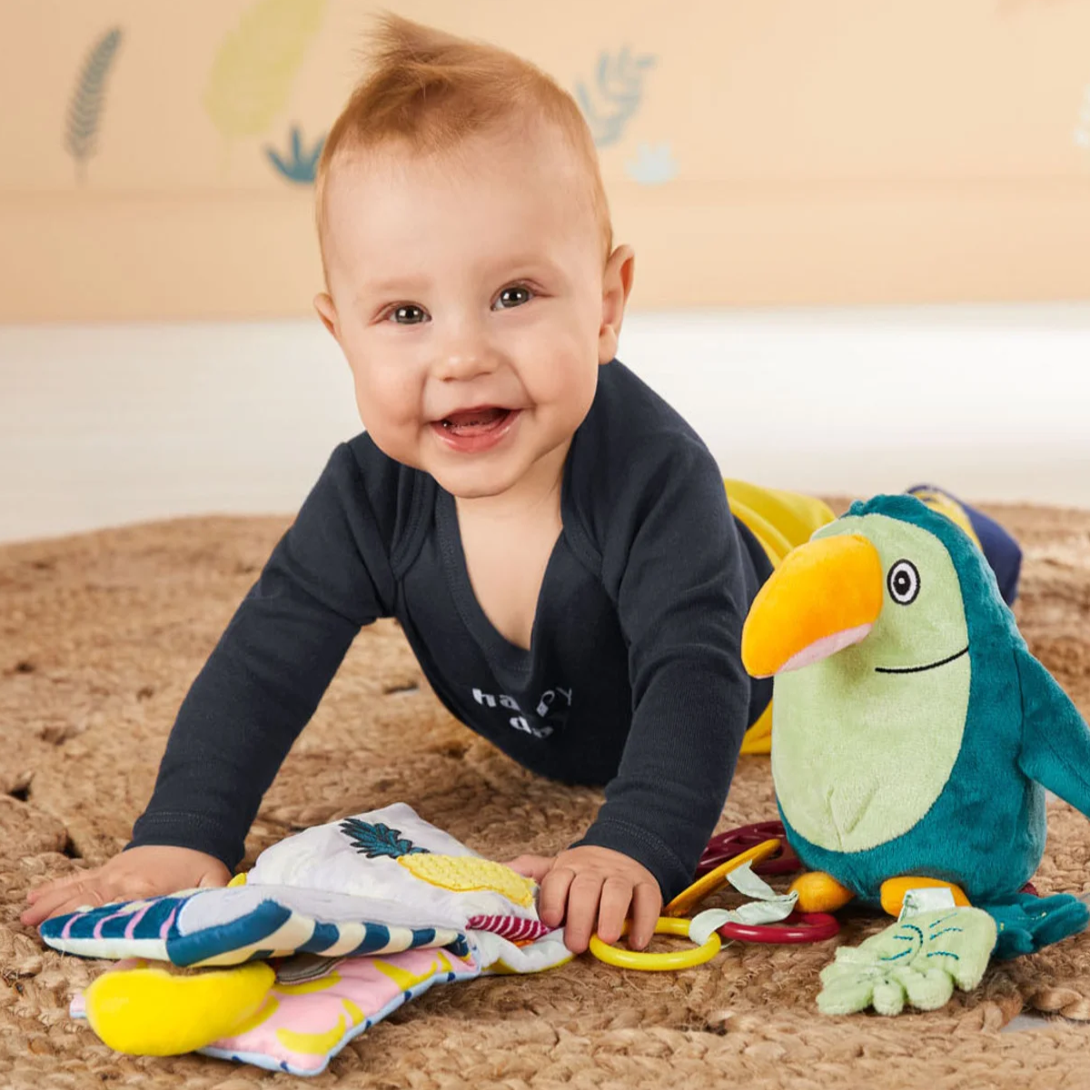 Babyspielzeug Activity Bilderbuch Stoffbuch mit Tieren ab der Geburt