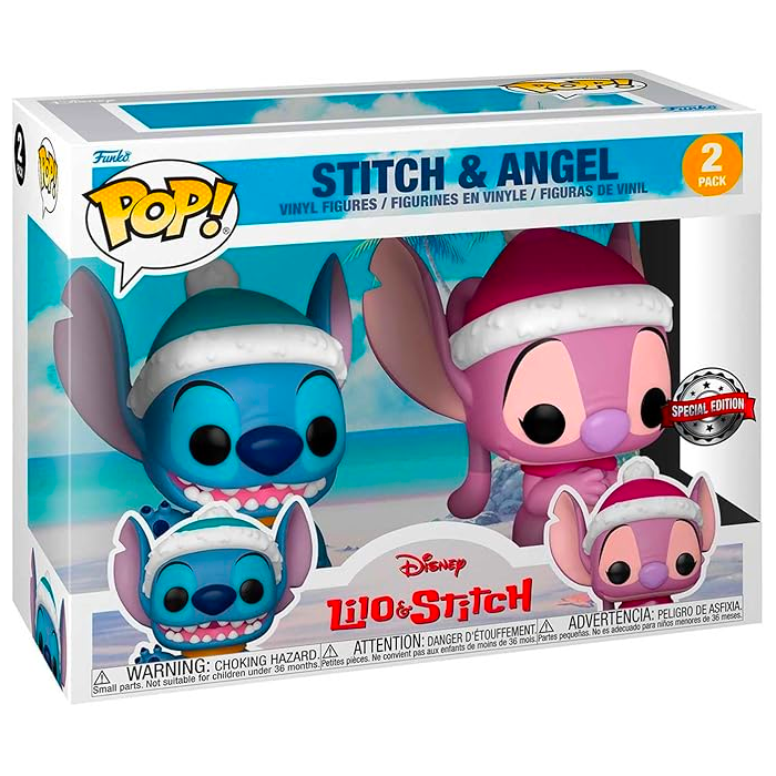 Funko POP! - 2 Pack - Stitch und Angel Weihnachts Special Edition