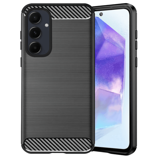 Schutz Hülle für Samsung Galaxy A55 5G Handyhülle Carbon Silikon Case Stoßfeste