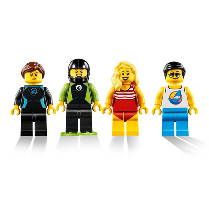 Lego Taucher, Surferin, Schwimmerin, Eisverkäufer