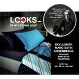 2-teilig Kissenbezug Mako-Satin Blau 40x80cm Looks by Wolfgang Joop