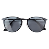 Sonnenbrille mit Brillenbeutel Unisex Panto Schwarz LOOKS by Wolfgang Joop